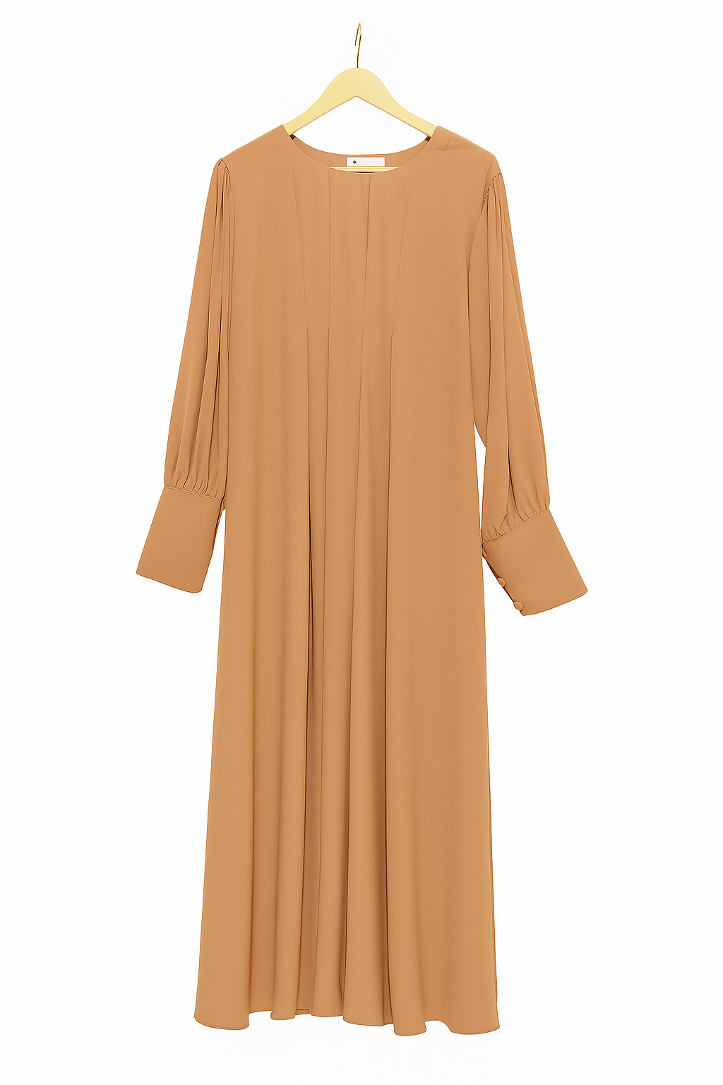 Elegant Pleated Abaya – Camel Brown